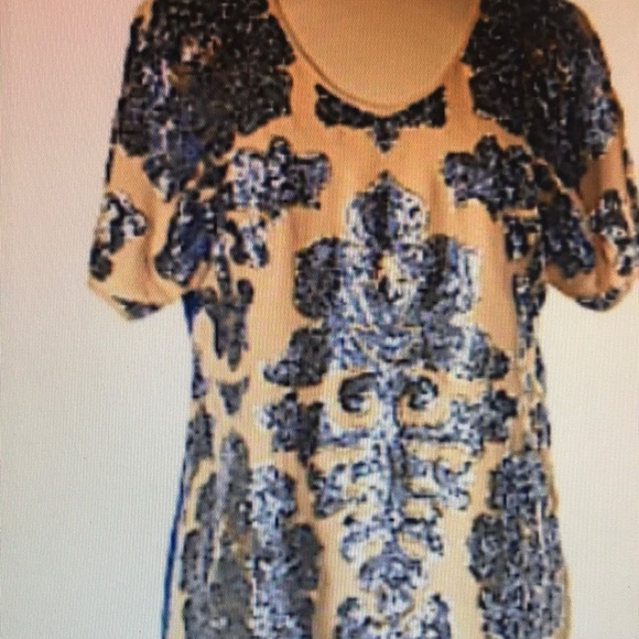 Tracy Reese Neiman Marcus Blue Sequin Blouse - Picture 4 of 4